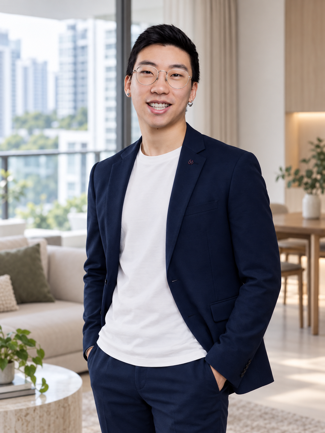 Darren Yeo standing in a modern home